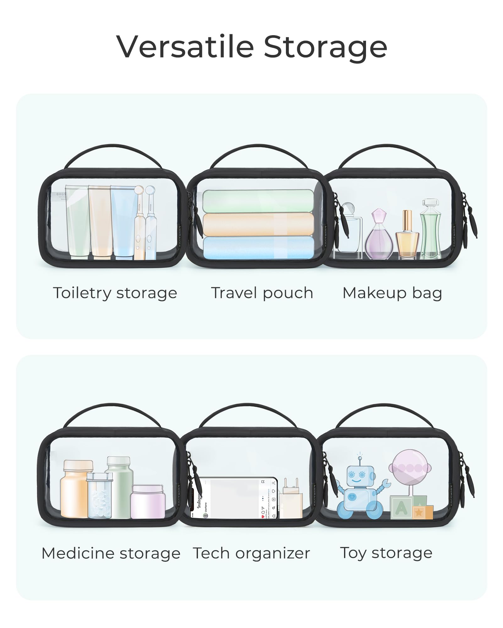 BAGSMART lightweight bag with padded carry handle.