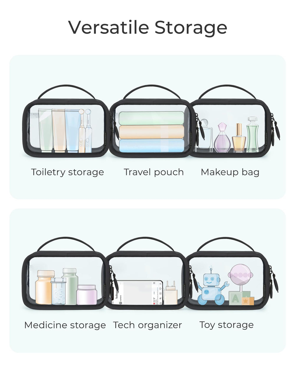 BAGSMART lightweight bag with padded carry handle.