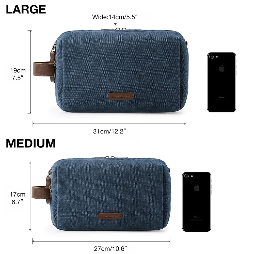 BAGSMART Toiletry Bag Navy, versatile travel storage for trips.