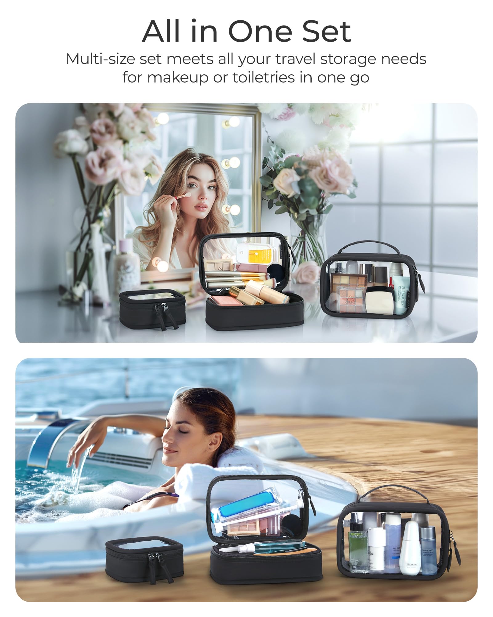 BAGSMART TSA-compliant toiletry bag supports efficient airport checks.