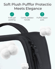 BAGSMART water-resistant toiletry bag with reinforced seams.