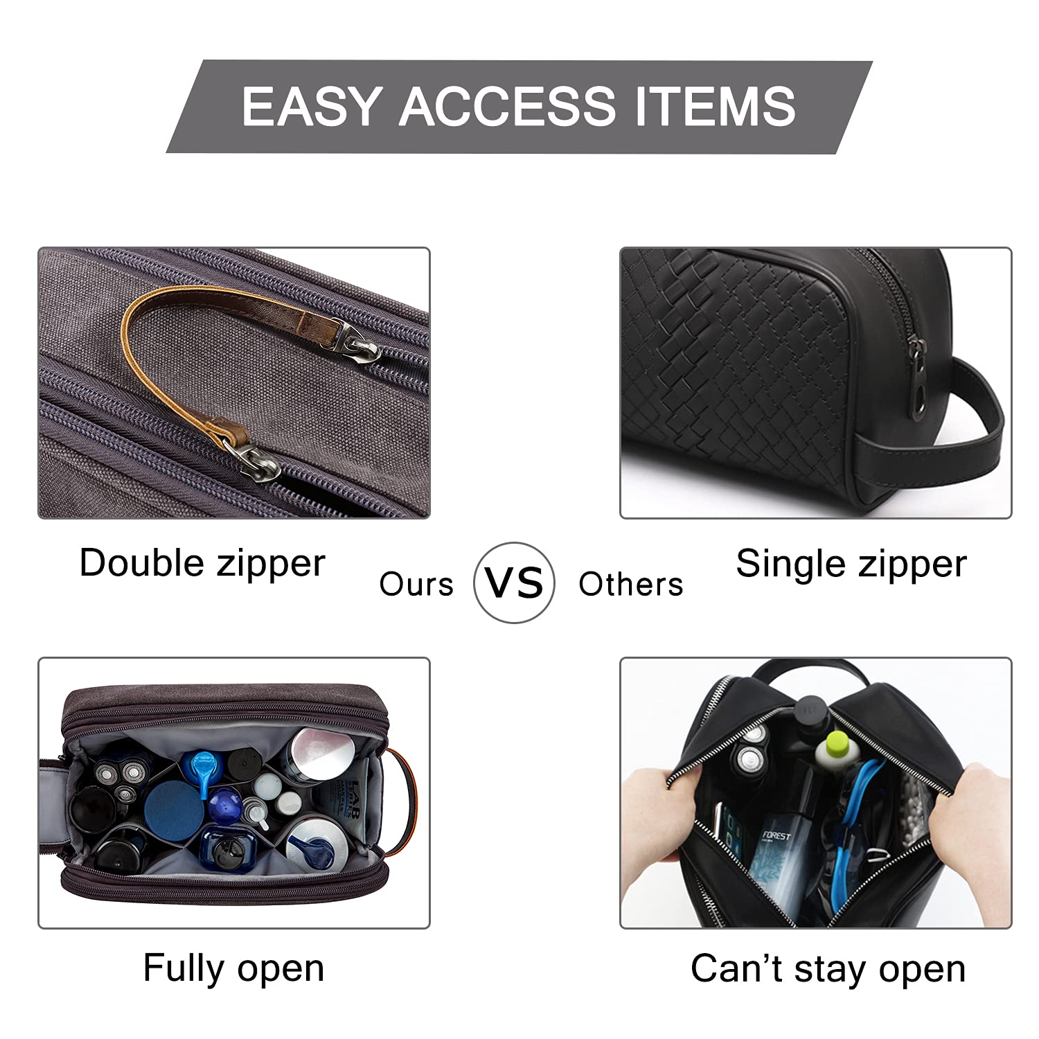 BAGSMART Waterproof PVC pocket protects items during transit.