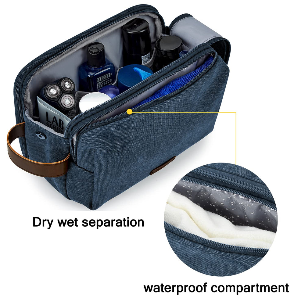 BAGSMART Toiletry Bag with waterproof zipper pocket for damp items.