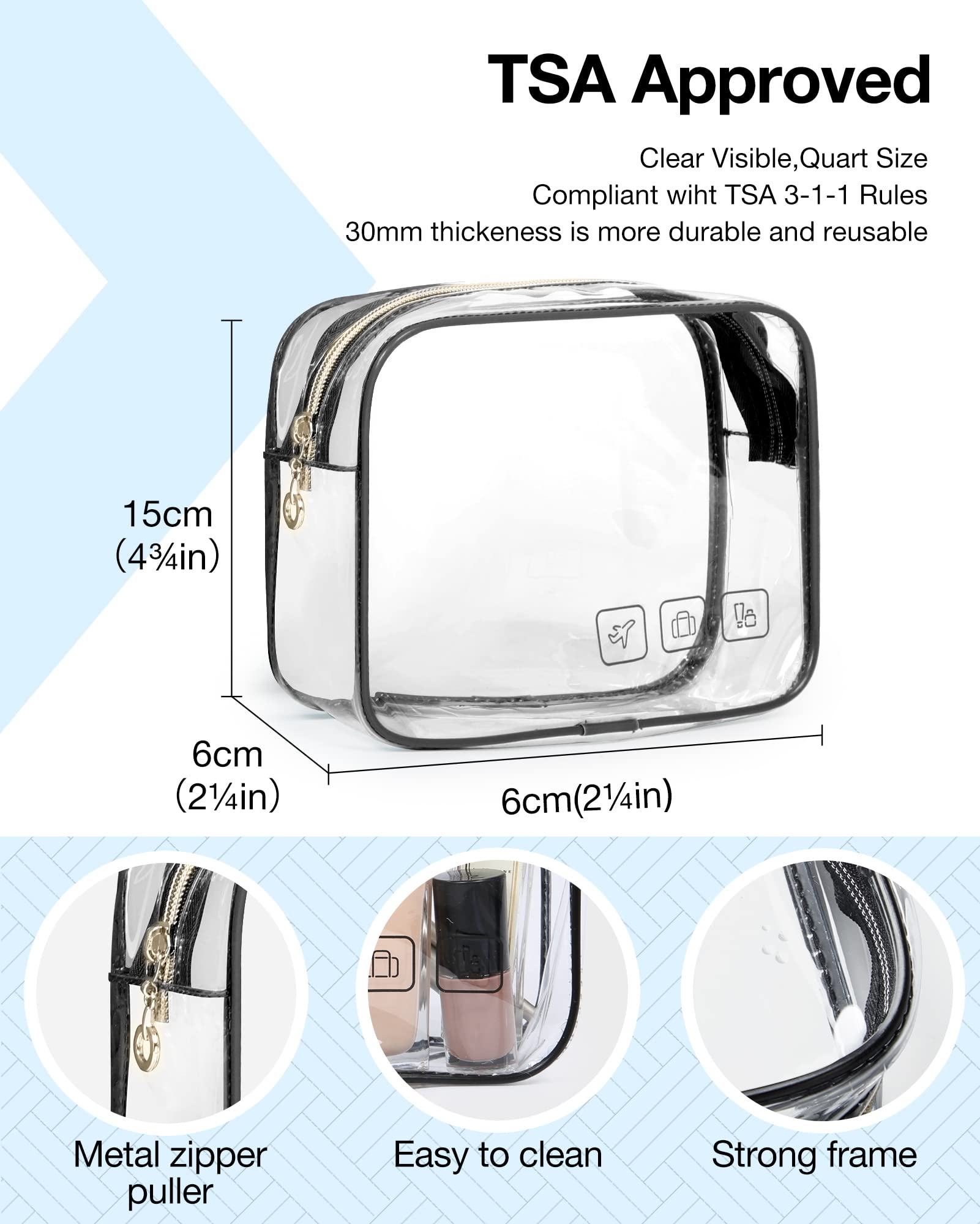 BAGSMART transparent side compartments provide quick content view during travel.