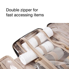 Transparent side panels provide quick content overview.