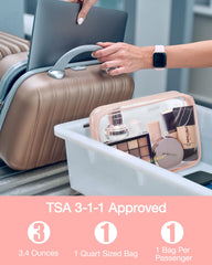 BAGSMART clear bag features a large top opening for easy access to items
