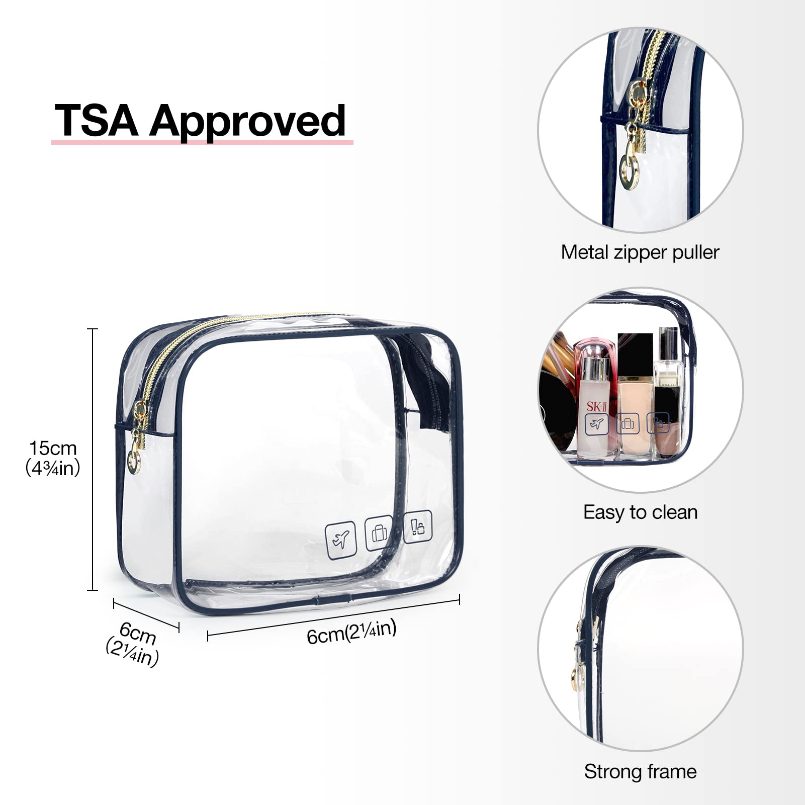 BAGSMART transparent TSA-approved bag simplifies security screening.