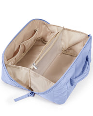 BAGSMART travel makeup bag with full-open design for quick access to cosmetics.
