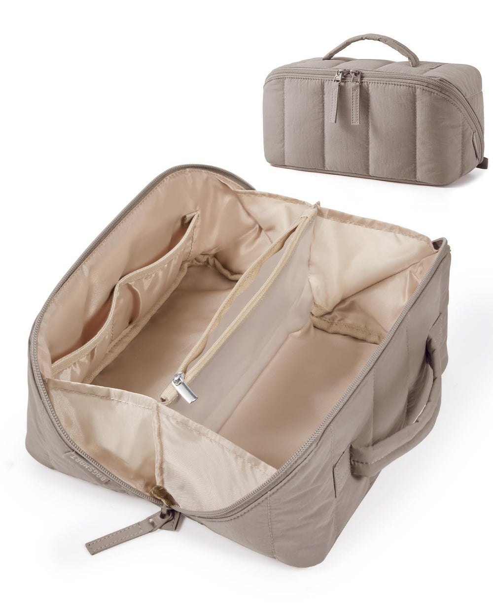 BAGSMART travel makeup bag opened flat for quick access