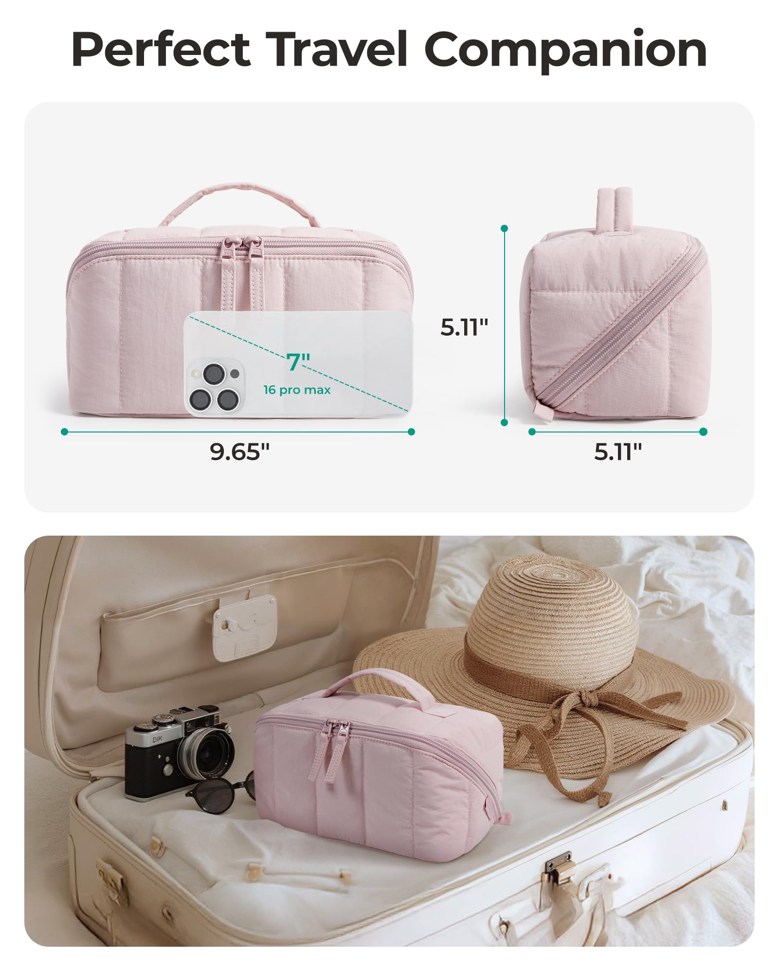 Sturdy handle and smooth zippers for secure carrying