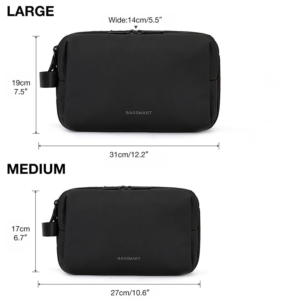 BAGSMART travel organizer dopp kit, water-resistant to guard against splashes during travel.