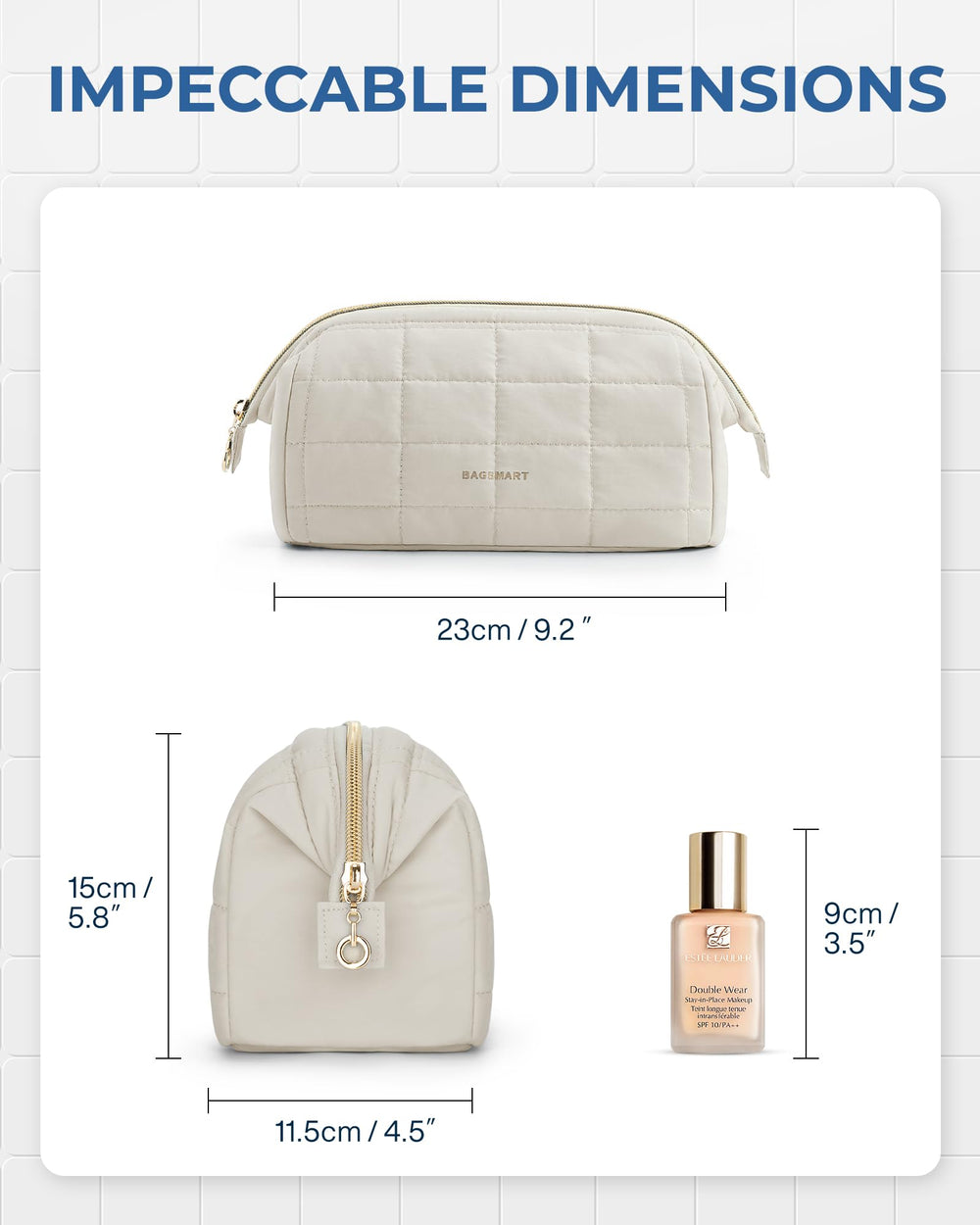 BAGSMART multi-functional bag serves as makeup pouch, purse organizer, or tech case.