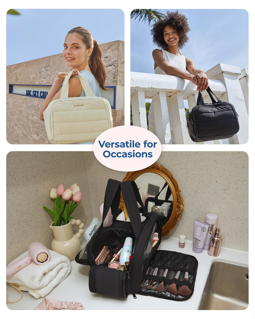 BAGSMART sleek black color matches travel gear and elevates organization.