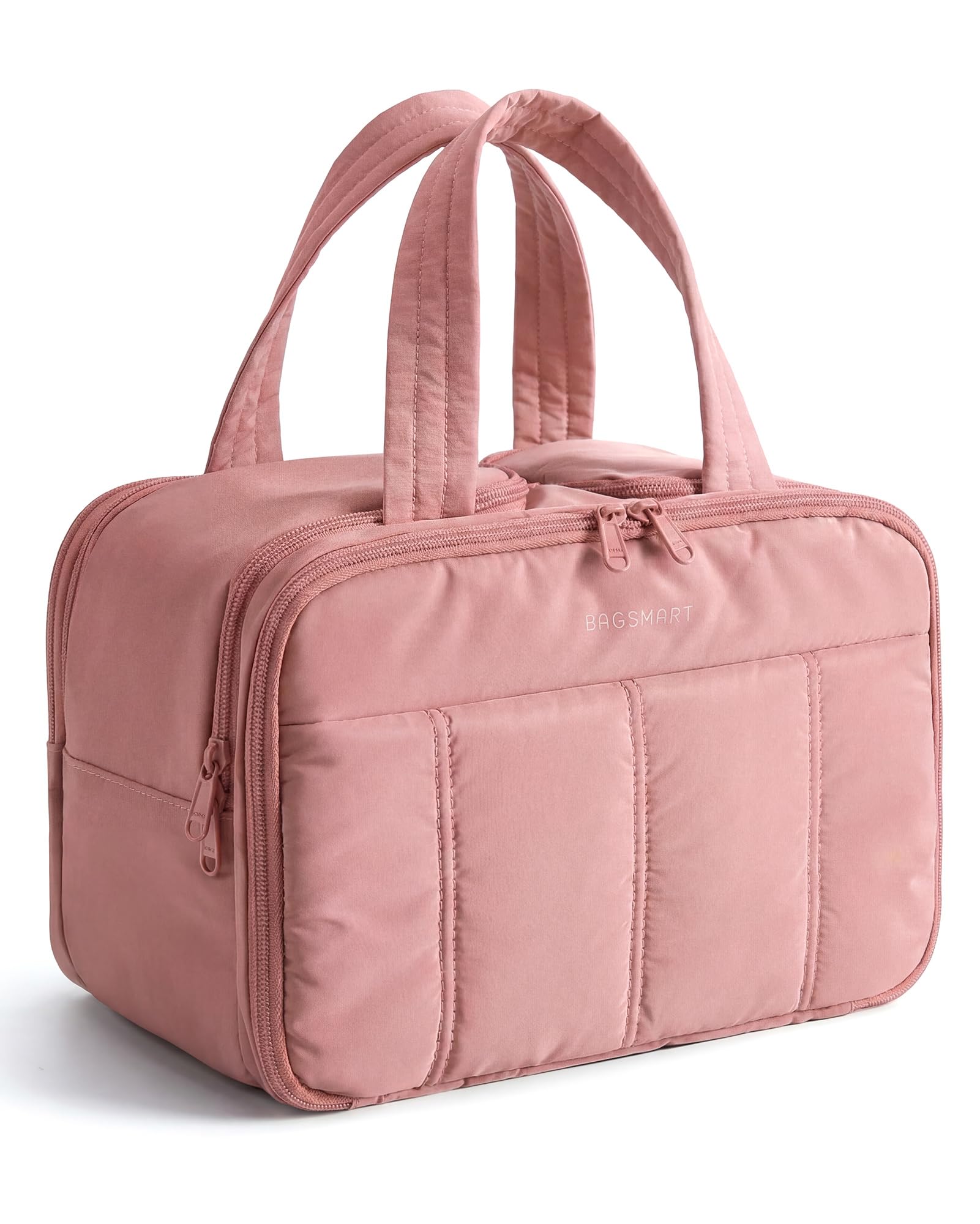 BAGSMART travel toiletry bag front pocket offers quick-access storage for essential items.