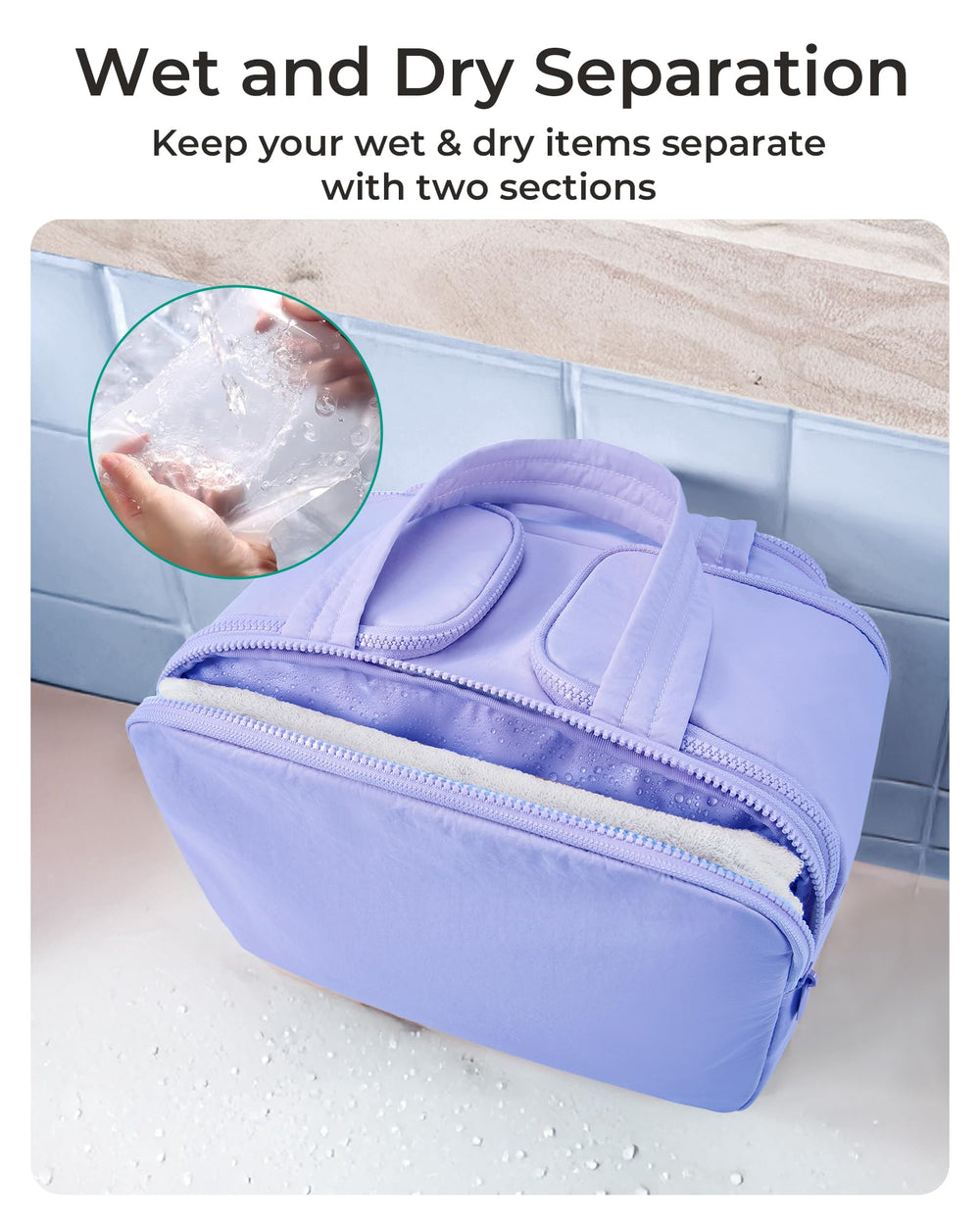 BAGSMART front pocket is waterproof for easy cleaning.