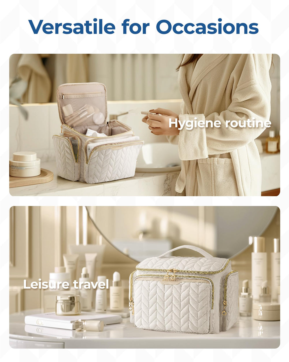 BAGSMART Travel Toiletry Bag lightweight nylon design enhances travel comfort.
