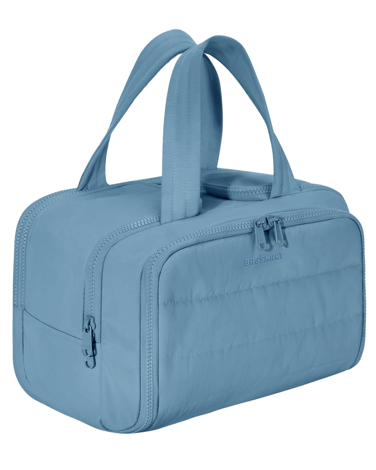 BAGSMART Travel Toiletry Bag Puffy front view shows large capacity for essentials