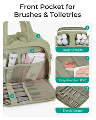 BAGSMART Travel Toiletry Bag stand-up design helps bottles stay upright