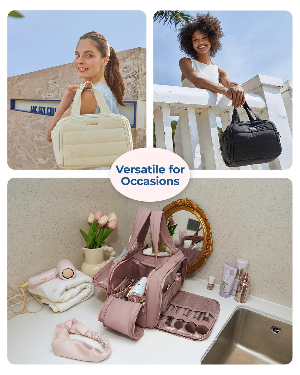 BAGSMART travel bag for toiletries and makeup suits business trips, gym sessions, and everyday use