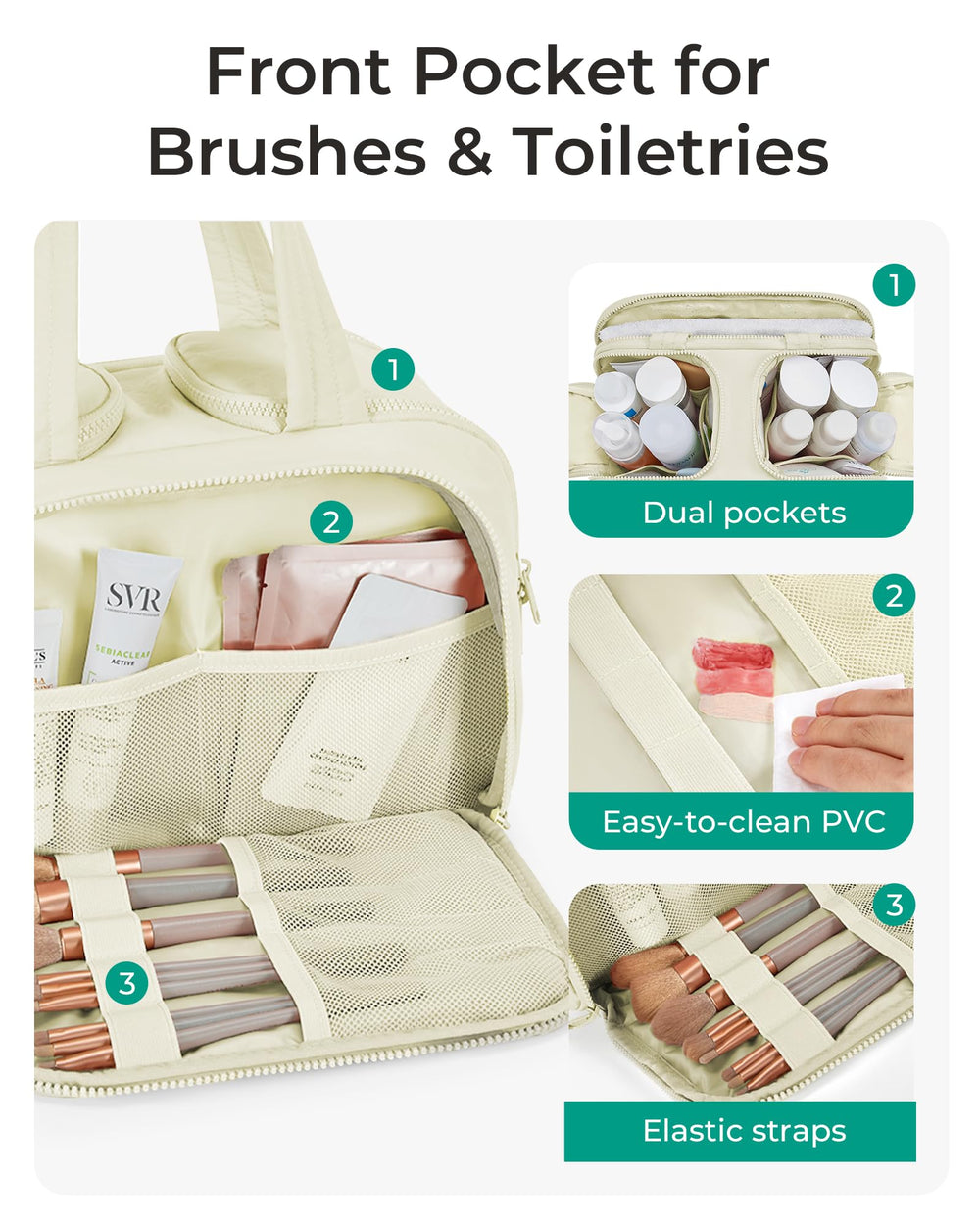 BAGSMART versatile bag suitable as toiletries, shaving kit, or makeup bag.