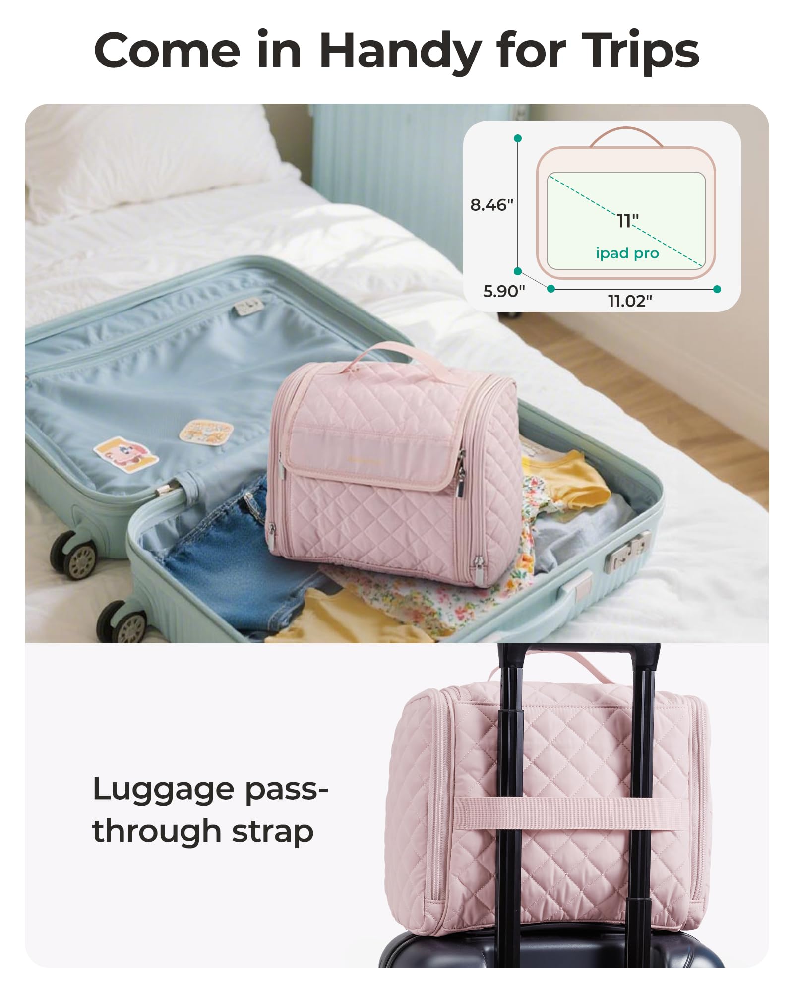BAGSMART water-resistant polyester protects contents during travel.