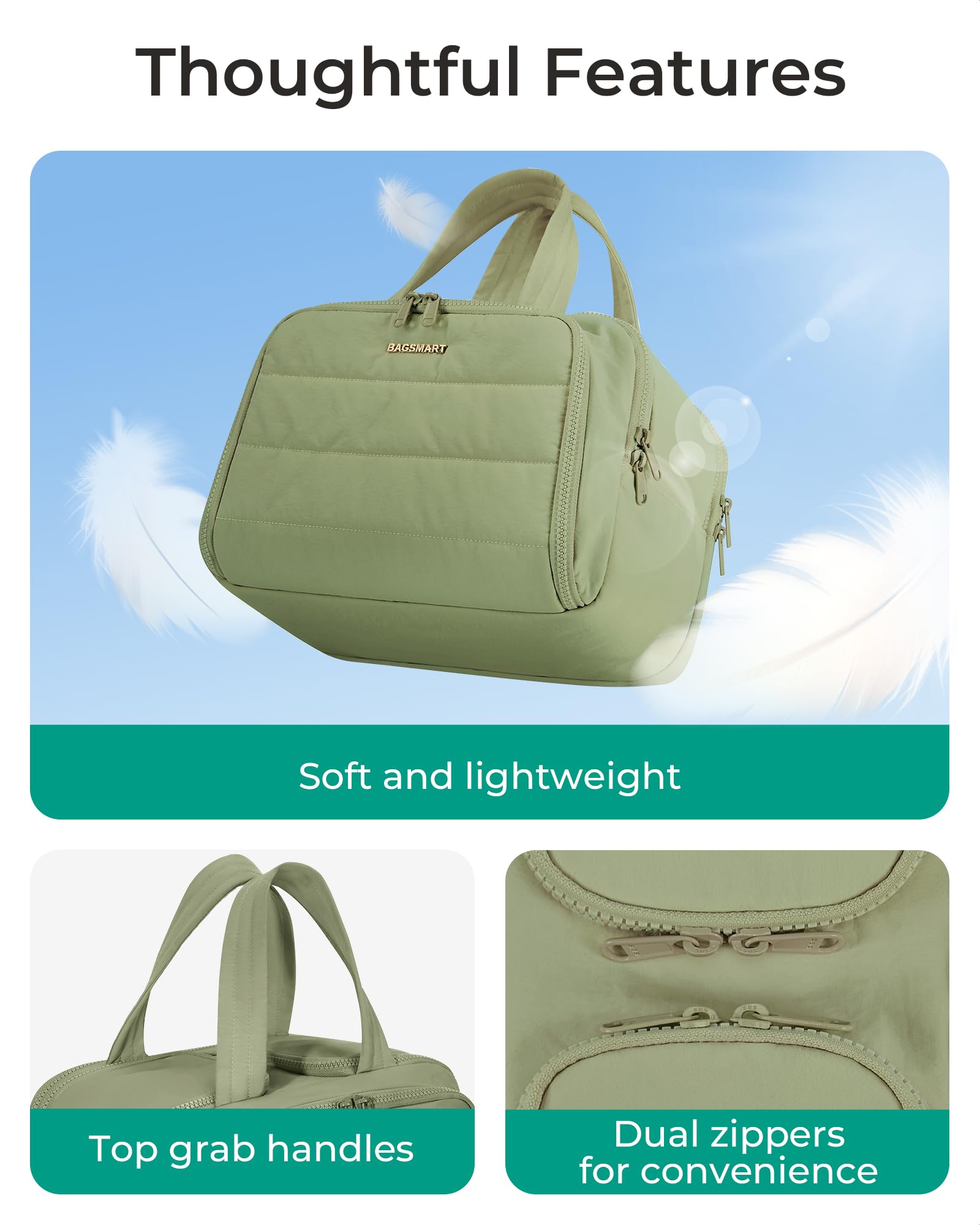 BAGSMART Travel Toiletry Bag waterproof fabric protects contents from leaks