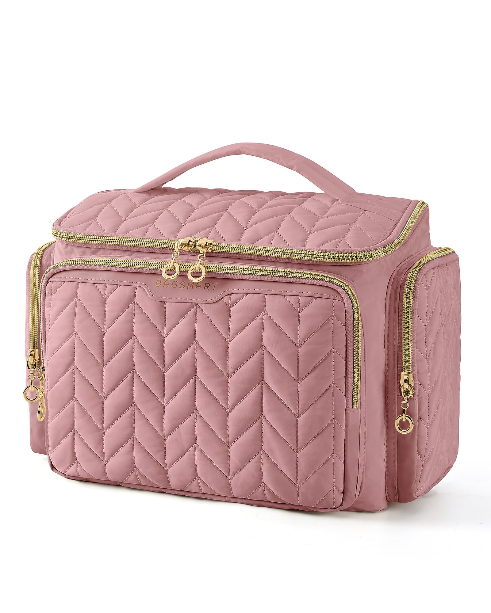BAGSMART travel toiletry bag with wide opening for quick access to items