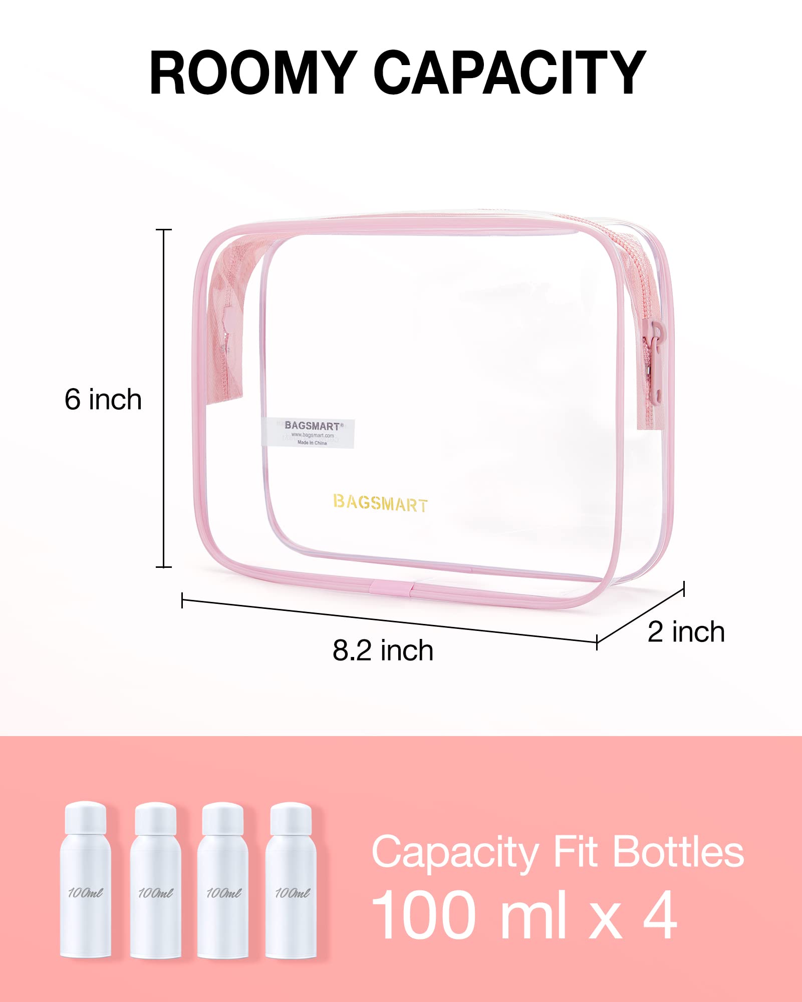 BAGSMART TSA-approved pouch set helping smooth through airport security.