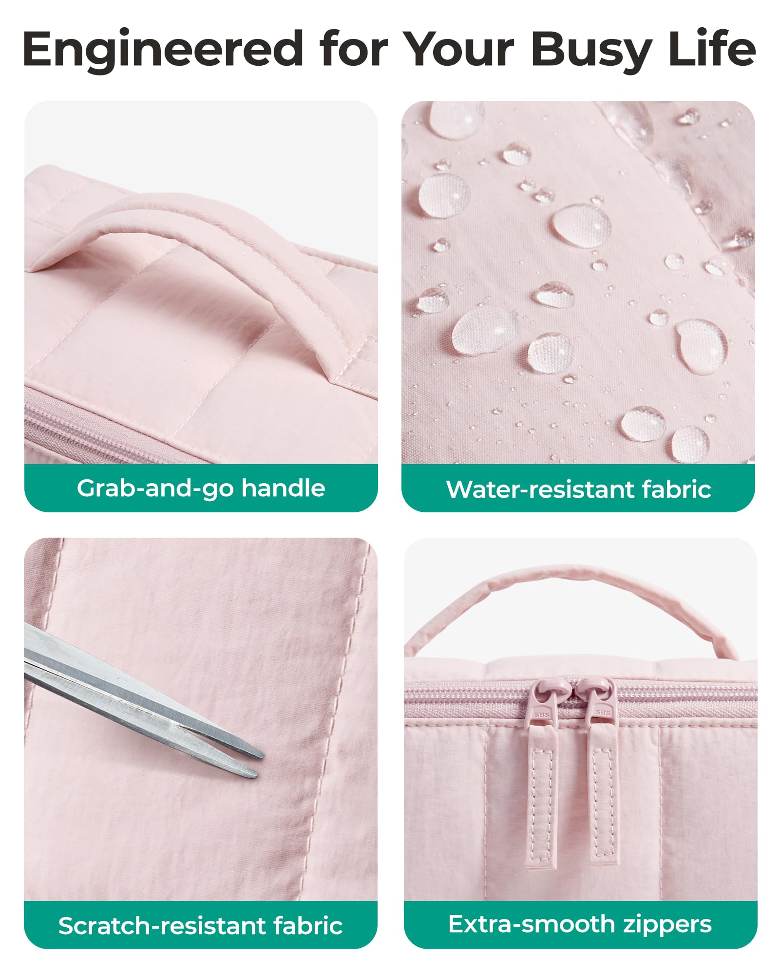 BAGSMART waterproof material protects belongings during travel.