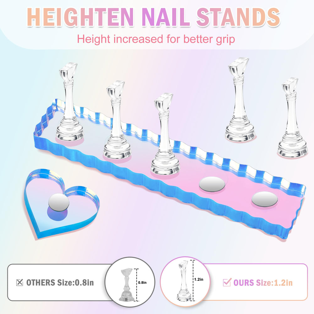 BagTeck magnetic nail stands keep nails upright for precise painting and display.