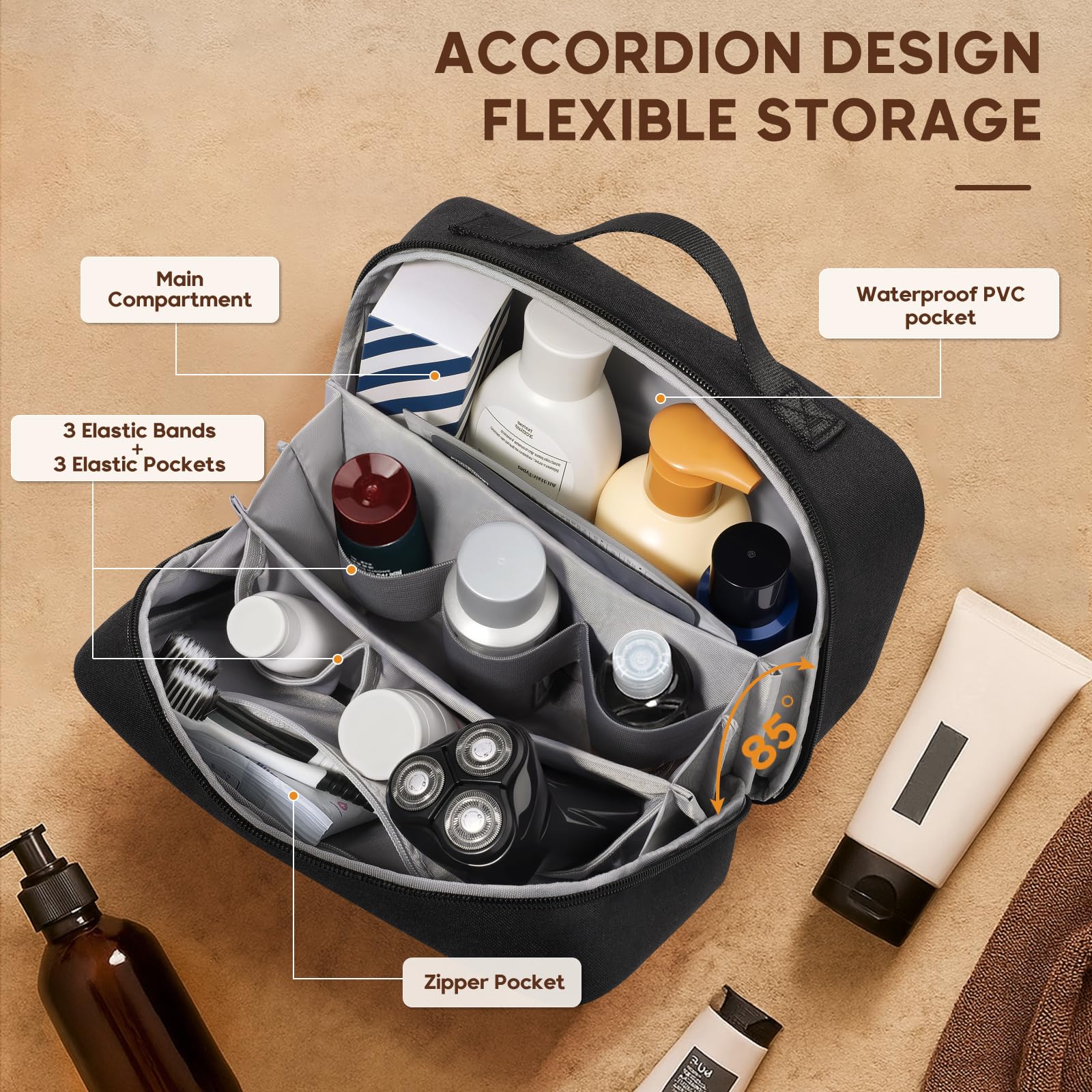 BagUrshion toiletry bag accordion design maximizing organized storage on trips