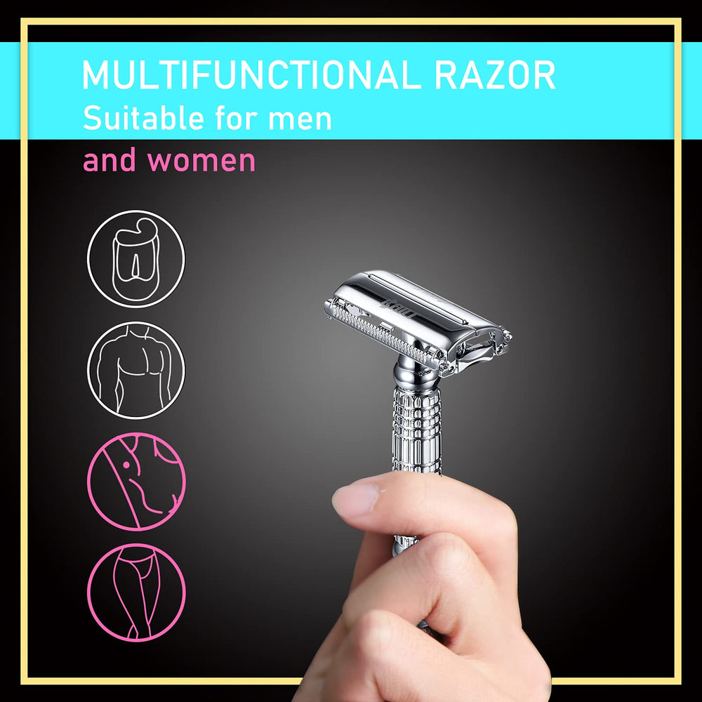 BAILI platinum double-edge blade pack highlights high-quality blades for clean shaves