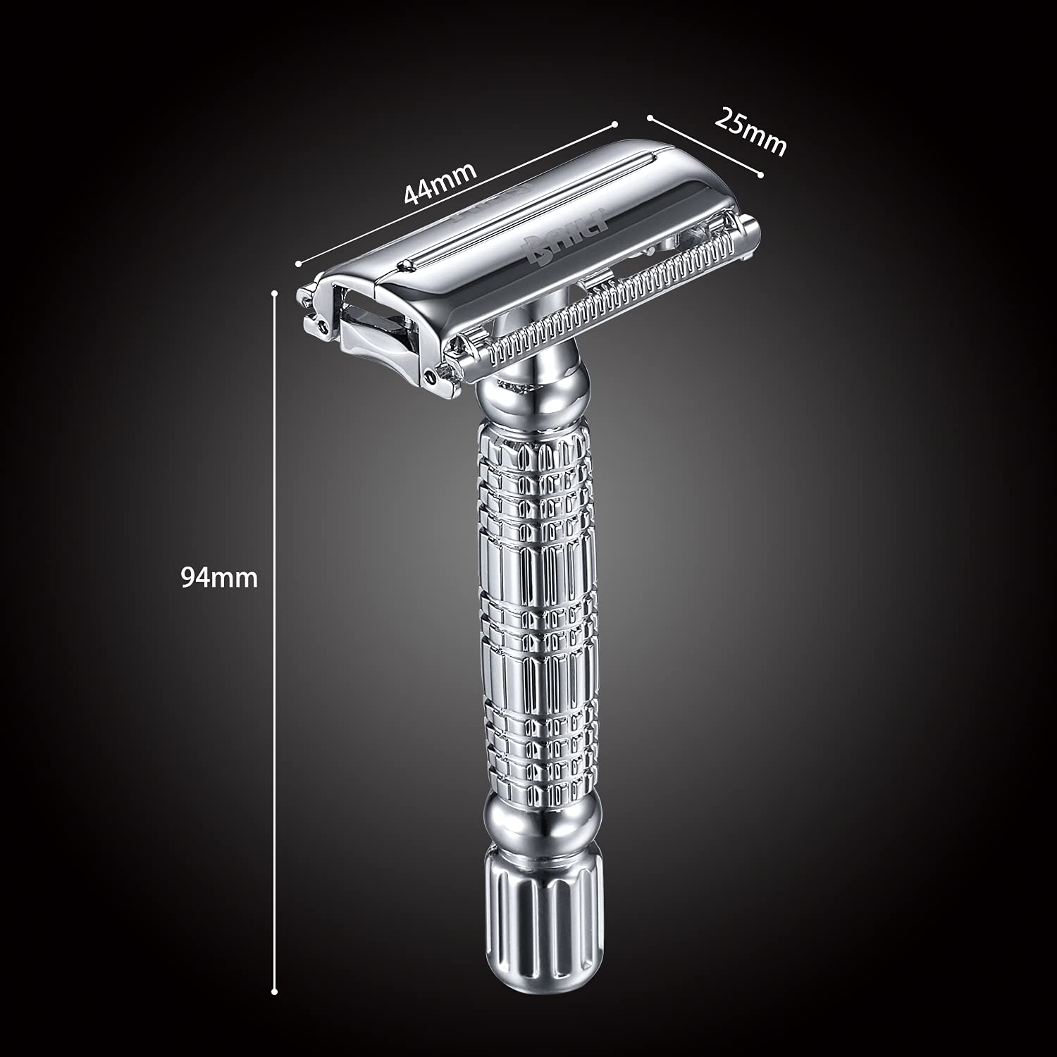 BAILI rust-proof zinc alloy razor body with chrome finish offers lasting durability