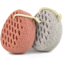 BAIMEI IcyMe bath sponge closeup shows soft texture for gentle cleansing.