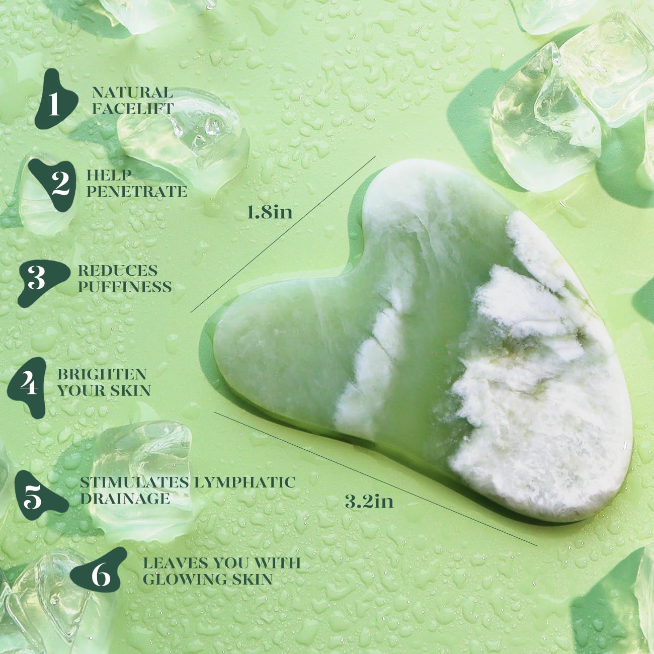 BAIMEI IcyMe Gua Sha tool with upward pressure for jawline sculpting