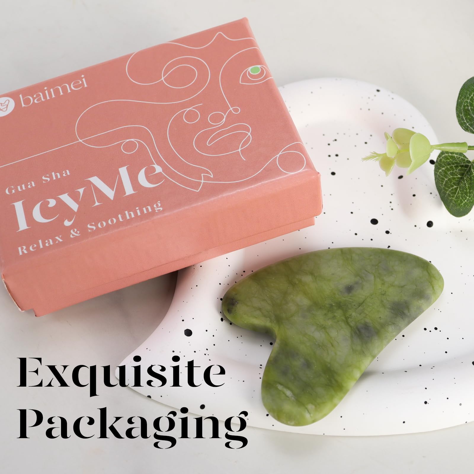 BAIMEI IcyMe gua sha helps improve texture with regular use.