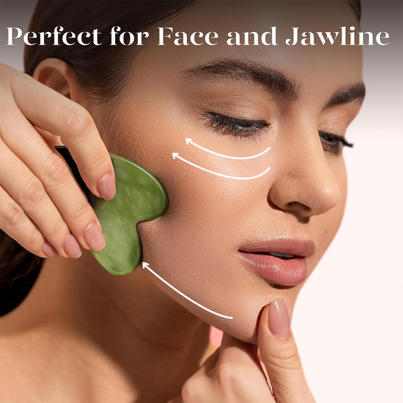 BAIMEI IcyMe gua sha targets under cheekbones for a refined jawline.