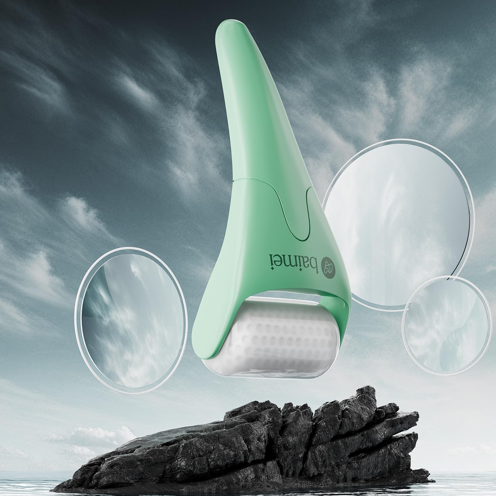 BAIMEI IcyMe ice roller used on the neck area