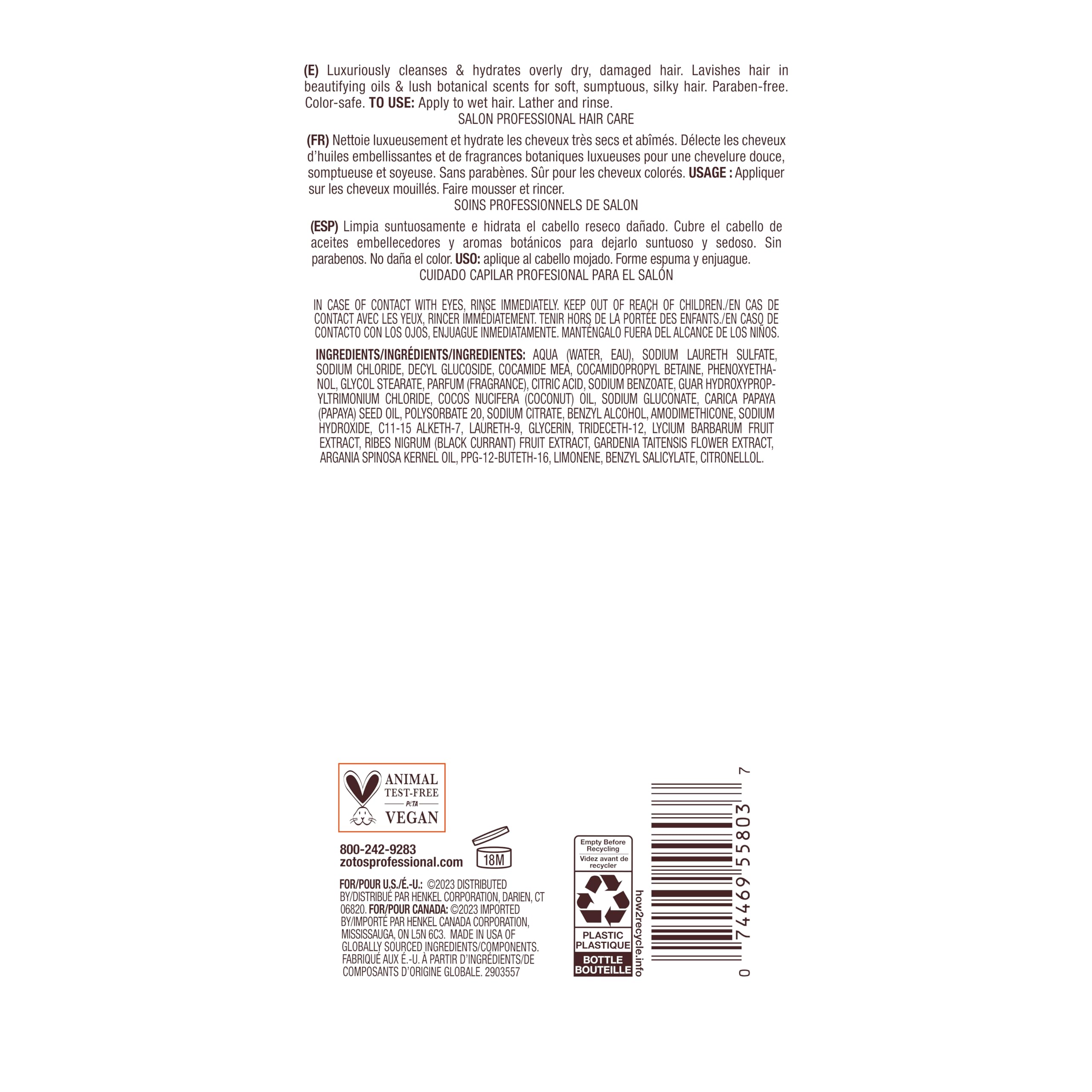 Bain de Terre Coconut Papaya Champú, apto para color, cuida cabellos teñidos.