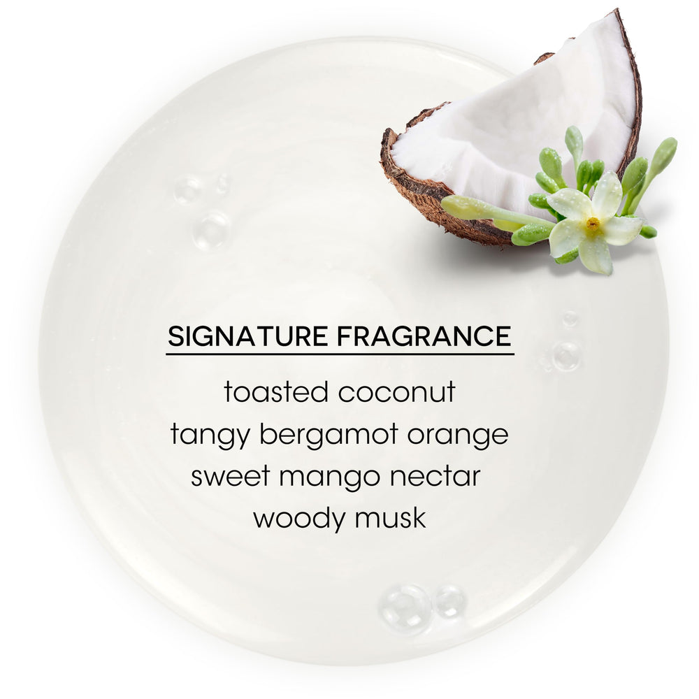 Bain de Terre Coconut Papaya Champú, fragancia tropical durante el lavado.