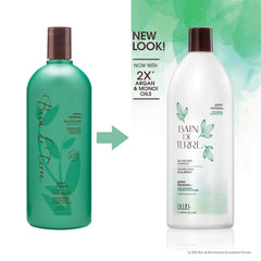 Bain de Terre Green Meadow Balancing Shampoo lather close-up highlighting gentle cleansing.