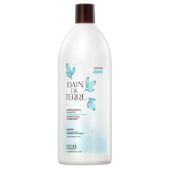 Bain de Terre Jasmine Shampoo bottle with label, signaling luxurious hydration for dry hair.