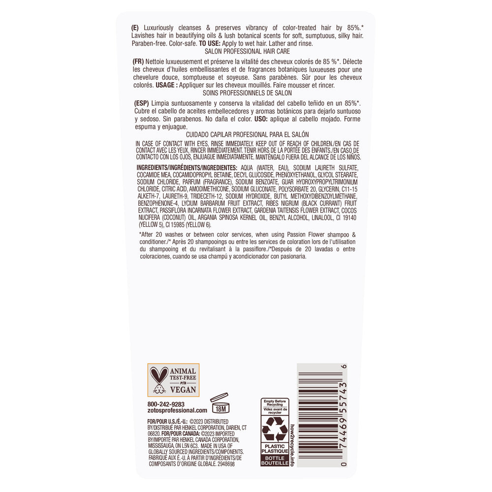 Bain de Terre Champú flor de pasión, envase reciclable y cuidado responsable.