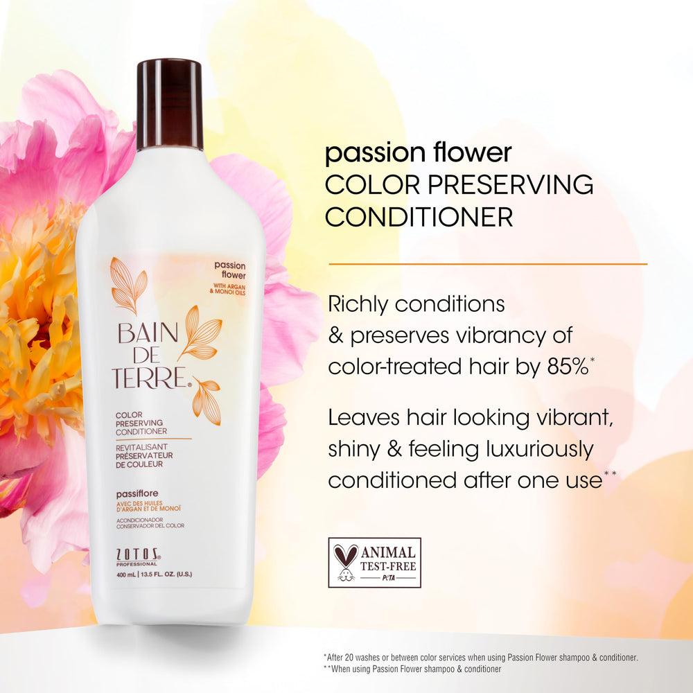 Bain de Terre Passion Flower argan oil drops emphasize nourishing shine and hydration.
