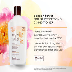 Bain de Terre Passion Flower argan oil drops emphasize nourishing shine and hydration.