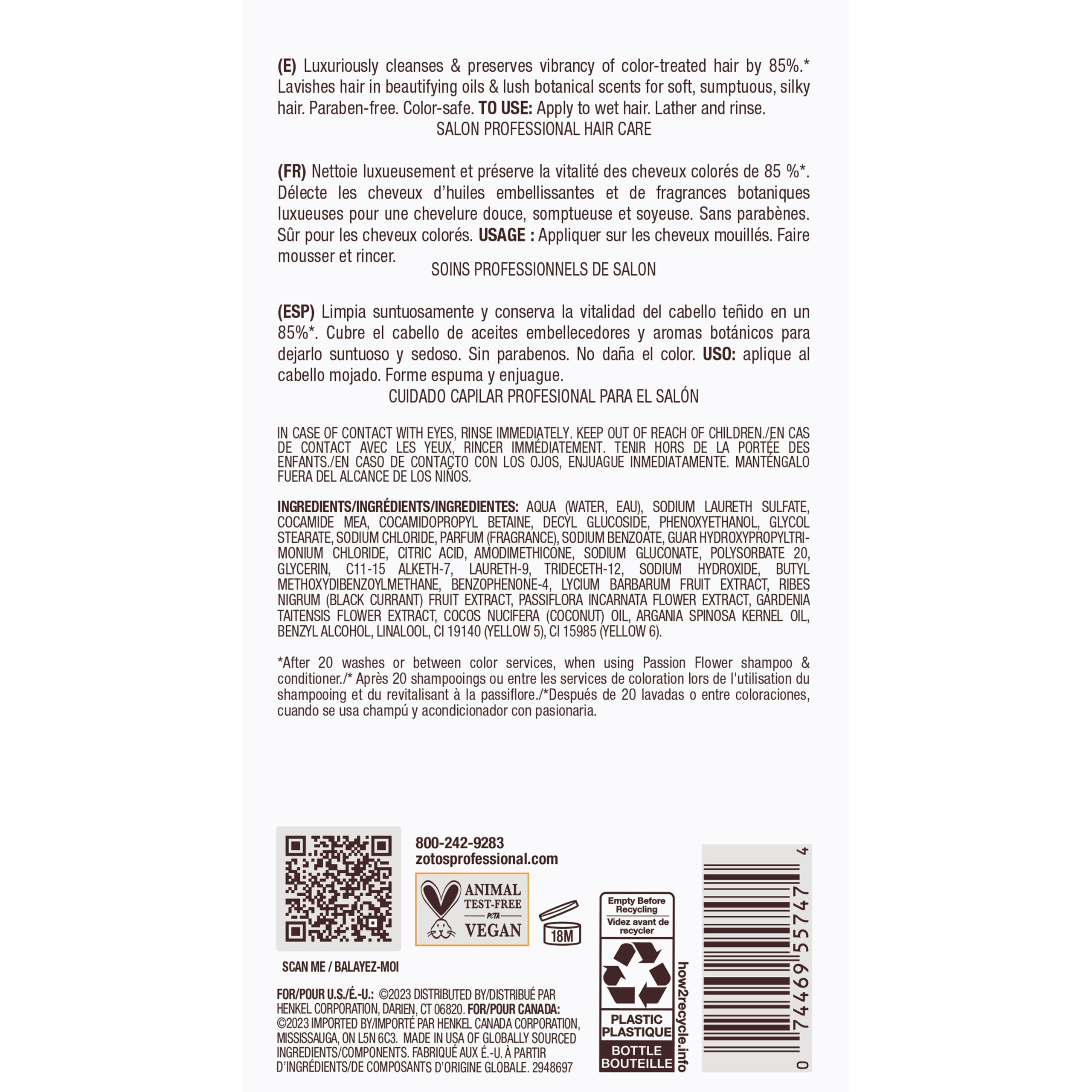 Bain de Terre Passion Flower shampoo color protection visual implies lasting vibrancy.