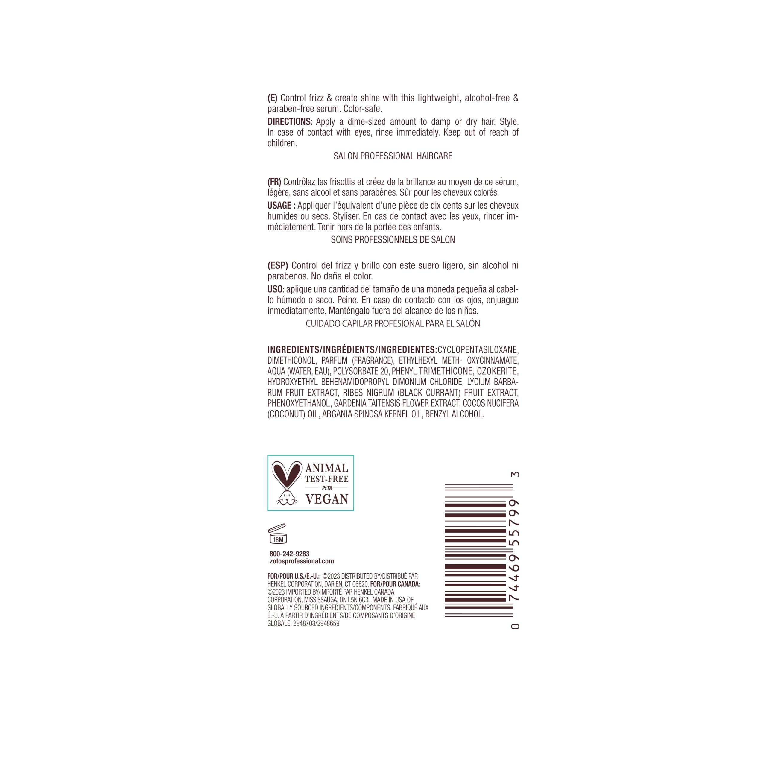 Bain de Terre Recovery Complex Anti-Frizz Serum suitable for color-treated hair.