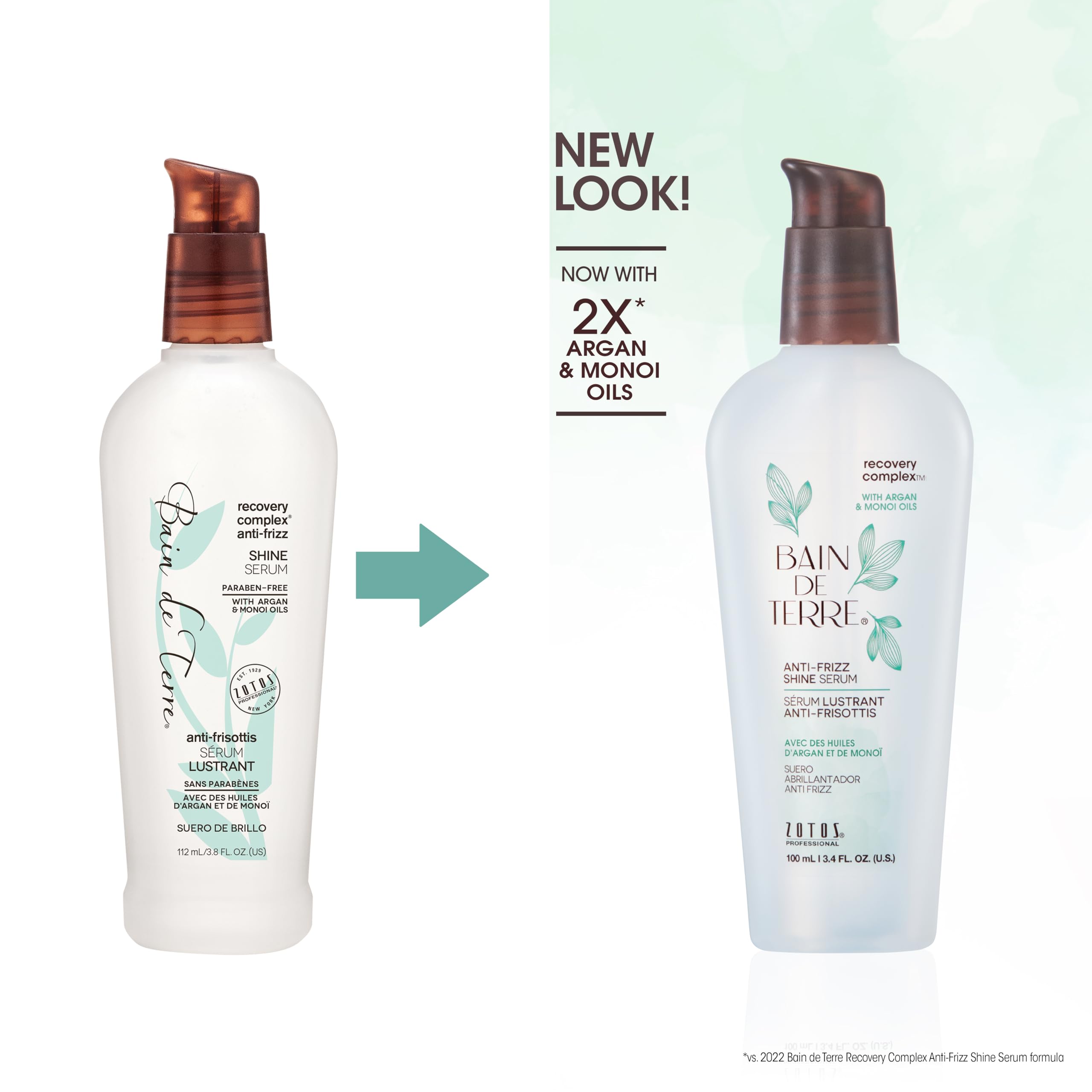 Bain de Terre Recovery Complex Anti-Frizz Serum pump for easy application.
