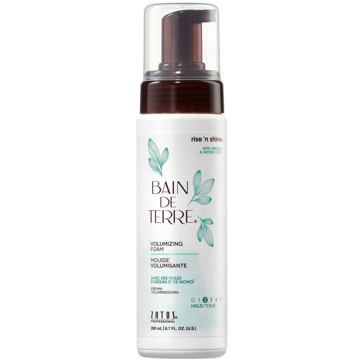 Rise N' Shine de Bain de Terre: espuma voluminizante en botella para cabello fino.