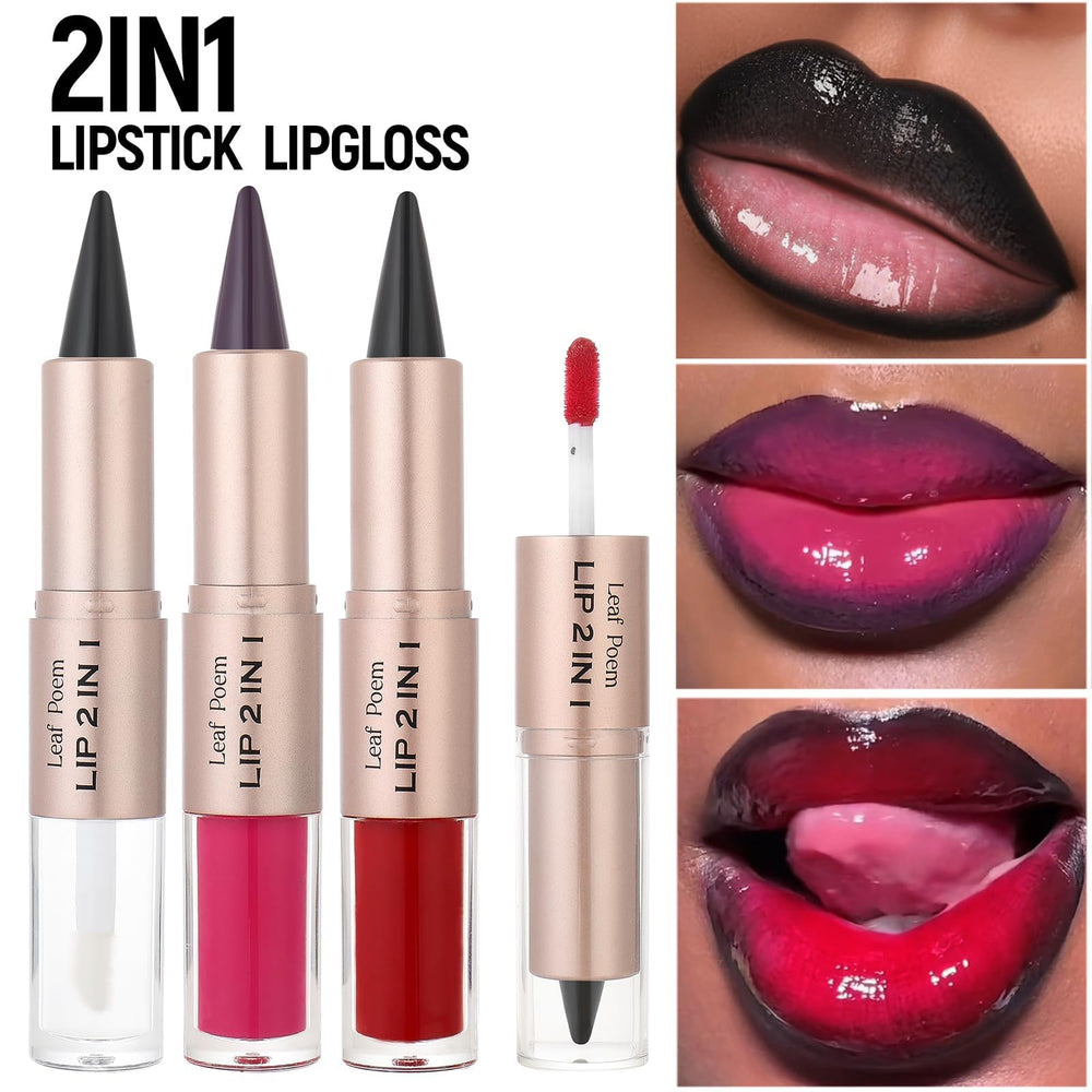 BAISEN DIARY cool nude brown ombre lip look with matte liner and glossy shine.